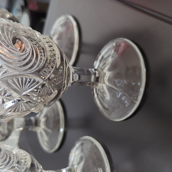 Set of 4 Cannonball Pinwheel Water Goblets US Glass Company - Picture 4 of 9